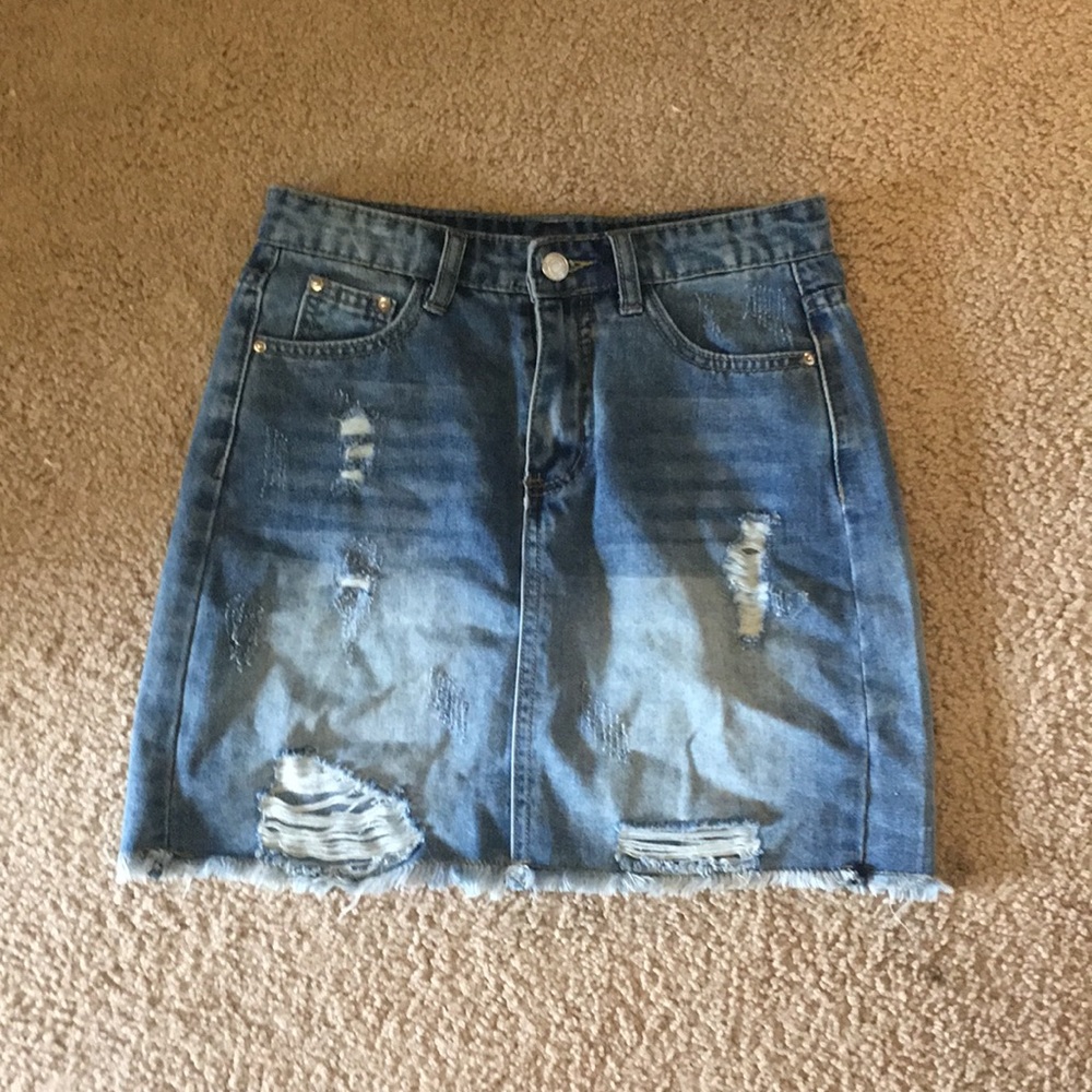 High Wasted Jean Skirt